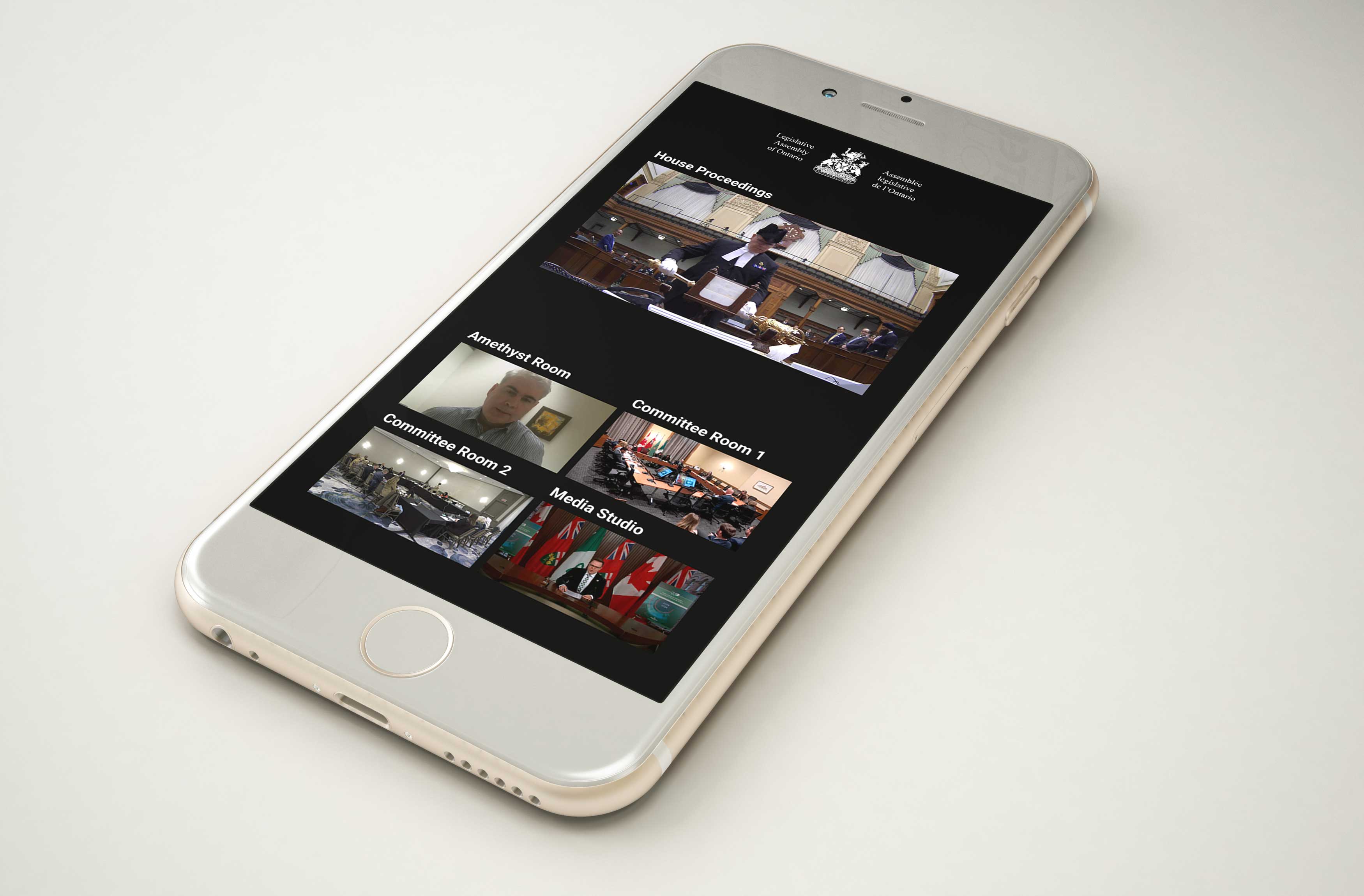 cell phone showing parlance app